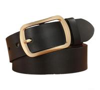 Herren Gürtel aus PU-Leder mit strukturierter Oberfläche, verstellbare Länge 110-130 cm, für robuste Metall-Schnalle in Gold oder Silber, eleganter Business- und(A-120cm)