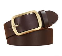 Herren Gürtel aus PU-Leder mit strukturierter Oberfläche, verstellbare Länge 110-130 cm, für robuste Metall-Schnalle in Gold oder Silber, eleganter Business- und(B-130cm)