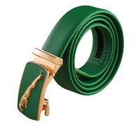 Herren-Gürtel,Candy Color Fashion Automatikschnalle Ledergürtel Herrengürtel für Jeans 3,5 cm Breite,Grün,115cm/45.2''