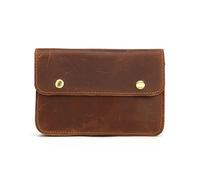 Herren-Gürteltasche, Leder, Gürtelschlaufe, Hüfthaken, Handarbeit, Reisen, kleine Handy-Tasche für Ausflüge, Braun, One Size