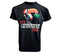 Herren Guinness T-Shirt Tucan Schwarz Tee Baumwolle Rundhals