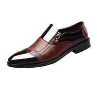 Herren Halbschuhe Leder Herren Anzugschuhe Oxford Derby Schuhe Brogues Lederschuhe Hochzeitsschuhe Schnürhalbschuhe Klassischer Business Schnürschuh Blau Gold Grau Rot Schwarz