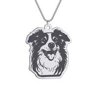 Herren Halskette Silber Kreuz Halskette personalisiert Australian Shepherds Anhänger Halskette Frauen Herrenschmuck Punk Tierschmuck Hund Halskette das Geschenk