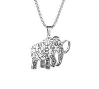 Herren Halskette Silber Kreuz Halskette personalisiert Exquisite Elefant Tier Totem Anhänger Halskette für Männer und Frauen Indischer Glück Amulett Schmuck Geschenk das Geschenk