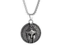 Herren Halskette Silber Kreuz Halskette personalisierte Antik Griechenland Spartaner Krieger Helm Krieger Anhänger Halskette für Männer Personalisiert Punk Amulett Schmuck Geschenk das Geschenk
