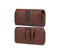 Herren Handy Gürteltasche mit Clip Leder, Hüfttaschen Kleine Braun, Universal Handytasche Smartphone Beutel Bügel Hüfttaschen Handy Gürteltaschen Armband Tasche mit Karabinerhaken und Gürtelschlaufe