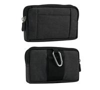 Herren Handy Gürteltasche, Nylon Handytasche Halterung, Portemonnaie mit Kreditkartentasche, Universal Doppelschicht Gürtelschlaufe Holster Hüfttasche Sporttasche Reisetasche Alle Telefone Unter 7.2"
