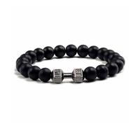 Herren Hanteln Armband Lavaperlen Armband Natürliche Lavastein Armband Angst Perlen Yoga Perlen Armband Stretch Schmuck Set für Frauen Männer