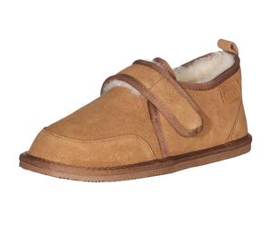 Herren Hausschuh mit Klettverschluss 2 Farben TPR Sohle braun, 41
