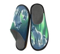 Herren Hausschuhe Aurora Three Foxs Warm Fuzzy House Slippers für Frauen Rutschfeste Indoor/Outdoor Sohlen, Aurora Three Foxs, 37.5/38 EU