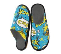 Herren-Hausschuhe, Gummiente, Blasen, Sonnenbrille, Muster, warm, flauschig, rutschfeste Sohlen für drinnen und draußen, Gummi-Ente Blasen Lightning Sonnenbrille Muster, 45/45.5 EU