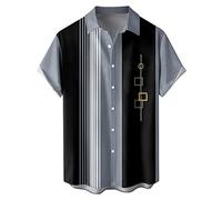 Herren Hawaiihemd 3D Leichte Kurzen Ärmeln Hippie-Hemden mit Brusttasche Optik T-Shirt Farbverlauf Tropical Karohemd Kentkragen Herren Sommerhemd Tshirt Tee