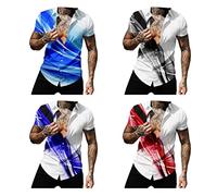 Herren Hemd Henley Freizeithemd Kurzarm Sommerhemd, Hawaiihemd Hemd, Sportliches Hemd Herren, Ethno Hemd Herren,Coole Hemden Für Männer, Anzug Hemd Herren