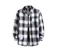 Herren Hemd Kariertes Freizeithemd Regular Fit Langarm Karohemd Leichte Dünne Sommerhemd Atmungsaktives Langarmshirt HolzfäLler Oberteil Casual Shirt mit Brusttasche, Geschenke für Männer