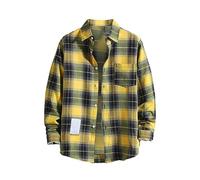 Herren Hemd Kariertes Freizeithemd Regular Fit Langarm Karohemd Leichte Dünne Sommerhemd Atmungsaktives Langarmshirt HolzfäLler Oberteil Casual Shirt mit Brusttasche, Geschenke für Männer