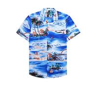 Herren Hemd Kurzarm Freizeit Sommerhemd Am Meer, Gestreift, Bunt, Bedruckt, Kurzärmelig, Bündchen, Knopfleiste, Port Stil, Blumenhemd, Strand, Sommeroberteil Unter Hemden Black Friday Angebote 2025