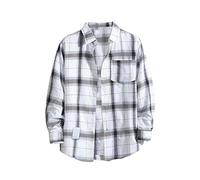 Herren Hemd Langarm Kariertes Freizeithemden Holzfällerhemden Karohemd Western Trachtenhemd Button Down Casual Oktoberfest Hemden mit Brusttasche Regular Fit HolzfäLler Oberteil Casual Shirt