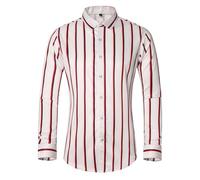 Herren Hemd Vertikale Streifen Shirt Langarm Hemden Essentials Businesshemd Slim Fit Hawaiihemd Männer Sommerhemd Button Down Atmungsaktiv Shirt Leichte Freizeithemden