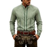 Herren Hemden Langarm, Festliches Button-Down-Hemd mit lässigem Kragen, perfekt für Oktoberfest andere Veranstaltungen. Langärmlig, atmungsaktiv, bequem klassisch-stilvoll - ideal für jeden