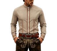 Herren Hemden Langarm, Festliches Button-Down-Hemd mit lässigem Kragen, perfekt für Oktoberfest andere Veranstaltungen. Langärmlig, atmungsaktiv, bequem klassisch-stilvoll - ideal für jeden