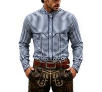 Herren Hemden Langarm, Festliches Button-Down-Hemd mit lässigem Kragen, perfekt für Oktoberfest andere Veranstaltungen. Langärmlig, atmungsaktiv, bequem klassisch-stilvoll - ideal für jeden