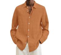 Herren Hemdjacke , Overshirt - Cord-Hemd Mit Brusttasche Druckknopf Hemd Comfort Fit Cargo Herbstjacke Relaxed Freizeithemd Klassisches Übergangsjacke Cordjacke Männer Arbeitsjacke Orange 3Xl