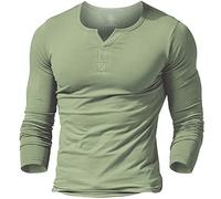 Herren Henley Beiläufig Kurzarm T-Shirt Single Taste Knopfleiste Einfacher V-Ausschnitt Hemden Baumwolle Color Grün Size XX-Large