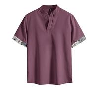 Herren Henley Sommerhemd Freizeithemd Leinenhemd,Schwarzes Kurzarmhemd Herren,Herren Hemd 4XL,Trachtenhemd Blau Kariert,Mint Hemd Herren,Trachtenhemd Kaufen,Herren Leinenhemd
