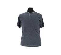 Herren Henley T-Shirt grau meliert große Größen ? Kurzarm Shirt mit Knopfleiste 5XL