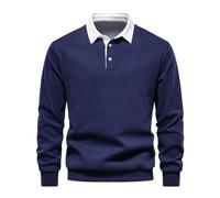 Herren Herbst Langarm Polo Kragen Einfarbig Pullover LäSsig Vielseitig Pullover Langarm Pullover