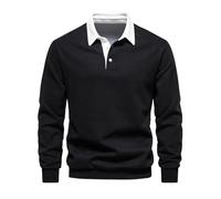 Herren Herbst Langarm Polo Kragen Einfarbig Pullover LäSsig Vielseitig Pullover Langarm Pullover