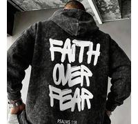 Herren Herbst/Winter minimalistischer modischer lässiger Bubble-Englisch-Muster gewaschener Hoodie Pullover