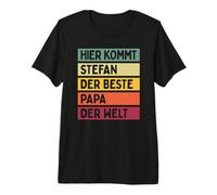 Herren Hier Kommt Stefan Der Beste Papa Der Welt Vatertag Retro Premium T-Shirt