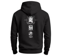 Herren Hoodie Backprint Tokio Japan Asien Statement Rückenaufdruck Motiv Kapuzen-Pullover Männer Fashion Streetstyle - Japan Kompass schwarz 4XL