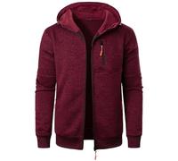 Herren Hoodie Einfarbig Langarm Sweatjacke Mit Reißverschluss Casual Sweatshirt Jacke Zip Up Hoodies Männer Leicht Kapuzenjacke Outdoor Sportjacke Kapuzenpullover Warm Freizeitjacke Übergangsjacke