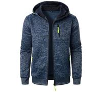 Herren Hoodie Einfarbig Langarm Sweatjacke Mit Reißverschluss Casual Sweatshirt Jacke Zip Up Hoodies Männer Leicht Kapuzenjacke Outdoor Sportjacke Kapuzenpullover Warm Freizeitjacke Übergangsjacke