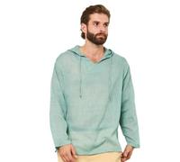 Herren Hoodie Hemd Leichte Weich Atmungsaktiv Einfarbig Langarmhemd Klassisch All-Match Casual Mode Shirt E-Green 4XL