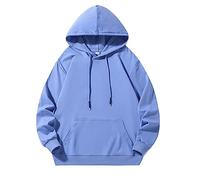 Herren Hoodie Kapuzenpullover Kapuzen Sweatshirt Hooded Sweat Basic Oversized Hoodie Langarm Sweatshirts Basic Pullover Regular Fit Hoodie Sweatshirt Classic Männer Sweatjacke (Light Blue, XXXXXL)