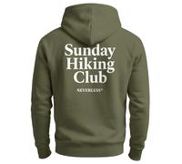 Herren Hoodie mit Backprint - Sunday Hiking Club - Sunday Hiking Club oliv slim-fit 3XL