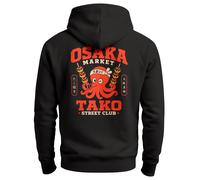 Herren Hoodie mit Osaka Market-Rückenprint - Regular Fit - Osaka Market schwarz slim-fit 4XL