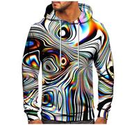 Herren Hoodie Print Sweatshirt mit Kordelzug Kapuze Langarm Pullover Taschen Shirt Winter 2024 Sweatjacke Herren Warm Pulli Lässig Loose Pulli Geschenke Für Männer Jacke Langarmshirt(#D Zebra,L)