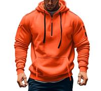 Herren Hoodie XXL Generisch Fleecepulli Pullunder Hoodie Flauschiger Oversize Polo Ausschnitt Kazak Erkek Dünne Seemannspullover Seemannspullover Herren Orange L