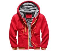 Herren Hoodies mit Reißverschluss Langarm Kapuzenpullover Winter Warme Mäntel Patchwork gefütterte Fleecejacken Plus Dicke Outwear Hoodies Full Zip Fleecejacke Mantel Winter Warm Zip Up Hooded Top