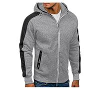 Herren Hoodies Sweatshirt Full-Zip Hoody Cardigan Patchwork Langarm Fleecejacke Loose Fit Arbeit Hoodies Warm Kapuzenmantel Casual Kordelzug Kapuze Oberbekleidung mit Taschen Outdoor Sport Hoodies,