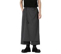 Herren Hose Rock unregelmäßige Traditioneller Rock GroßE GrößEn Herrenhose Einfarbig Samurai Hakama Haremshose Einfarbig Baggy Streetwear Kilt Japanischer Stil Rock