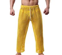 Herren Hose transparent Netz Nachtwäsche Männer Reizvoll Unterwäsche Nylon Hose Herren Mesh durchsichtige Lange Hose Sheer Pant Männer Hose Netz-Stoff aus feinster Tüll Stoff