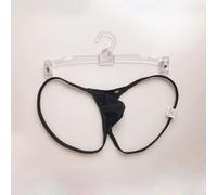 Herren Ice Silk Jock Strap Tanga Unterwäsche Dünn Atmungsaktiv Netz Transparent Low Waist Bulge Pouch Slip Hinten Frei Sport Supporter M-2XL Schwarz(M Black)