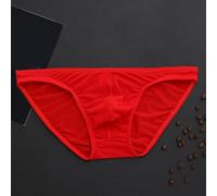 Herren Ice Silk Slip Atmungsaktiv Dünn(Red L)