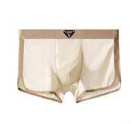 Herren Ice Silk Unterwäsche Boxer Midwaist Trunks Weiches Stretchgewebe Atmungsaktiv Bequeme Passform für den ganzen Tag Gebrauch (2XL Weiß)