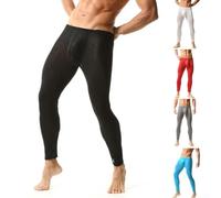 Herren Ice Silk Unterwäsche Lang Atmungsaktiv | Transparentes Mesh Design, dünn und leicht, verfügbar in Schwarz, für weiß, und Grau, Größen S bis XL(Red XL)
